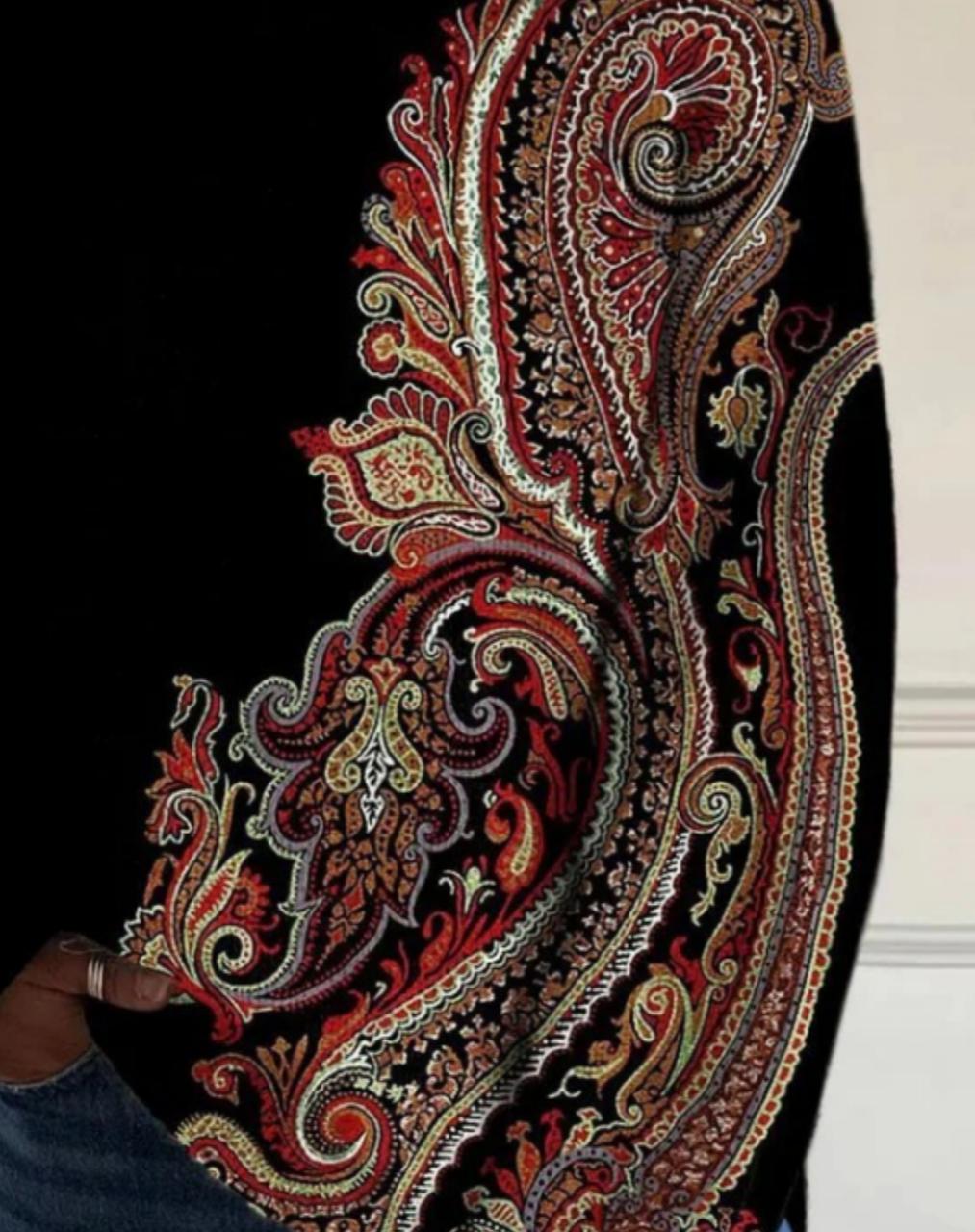 Printed Casual Cloak Coat Cardigan Sweater