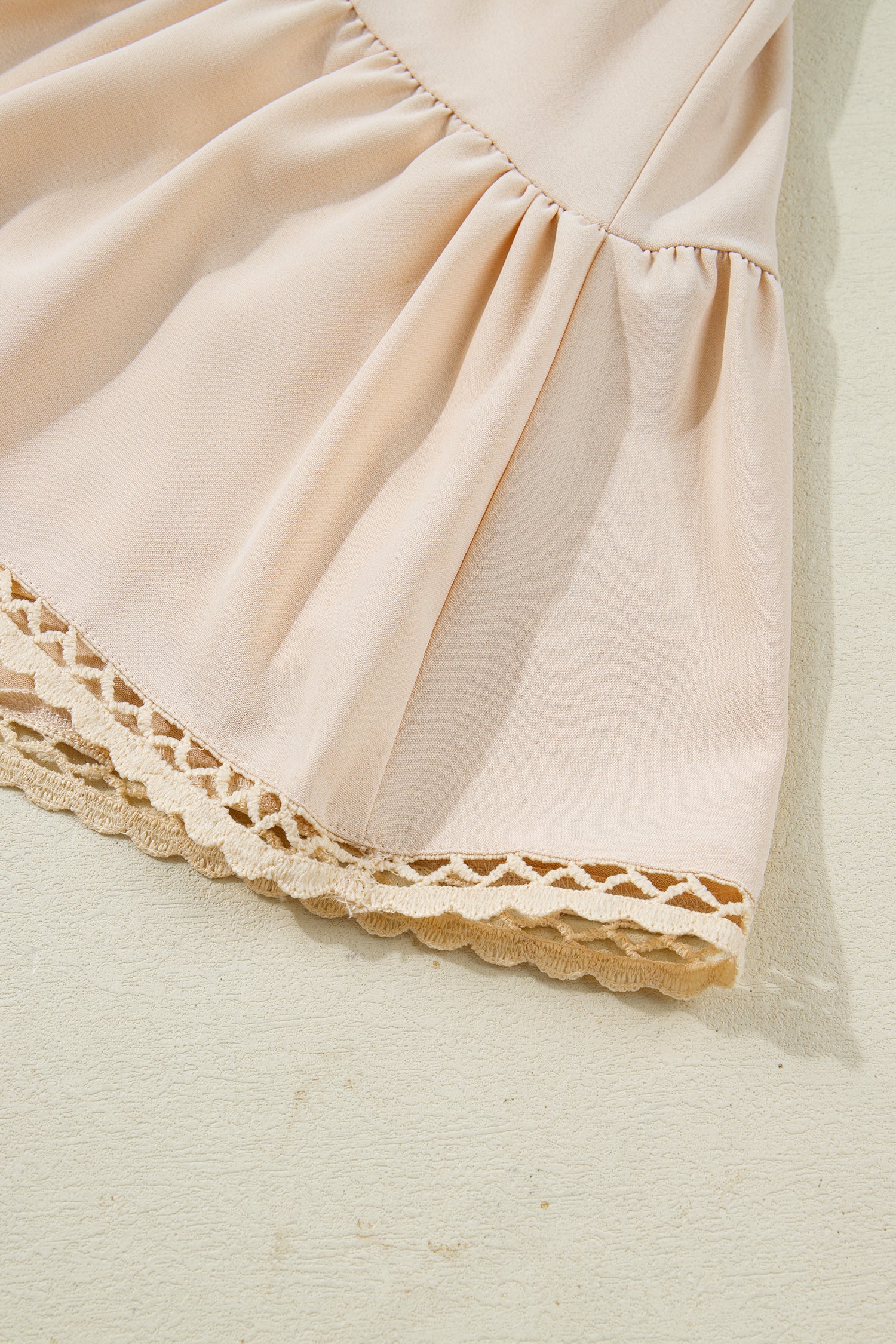 Parchment Plus Size Frilled Elastic Waist Lace Trim Boho Ruffled Shorts