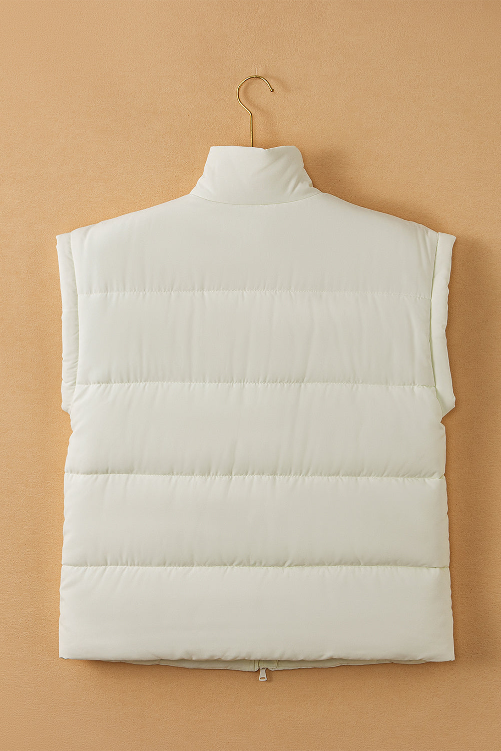 Gilet imbottito oversize con collo in tinta unita nero con cerniera