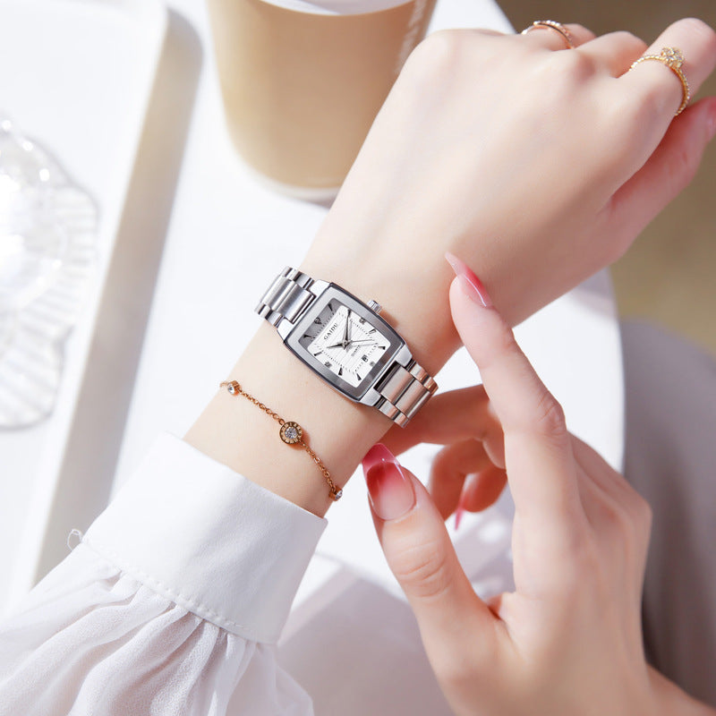 Special Interest Light Luxury Vintage Wine Bucket Waterproof Women's Watch