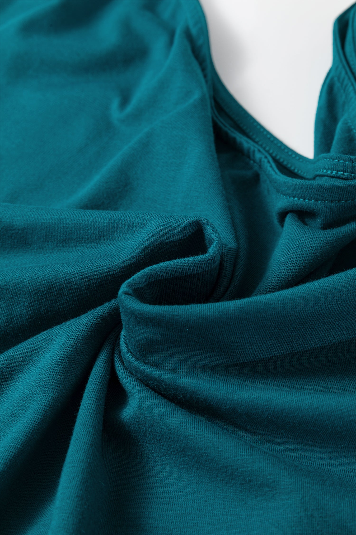 Blue Sapphire Plus Size Solid Color Asymmetric Neck Short Sleeve Blouse