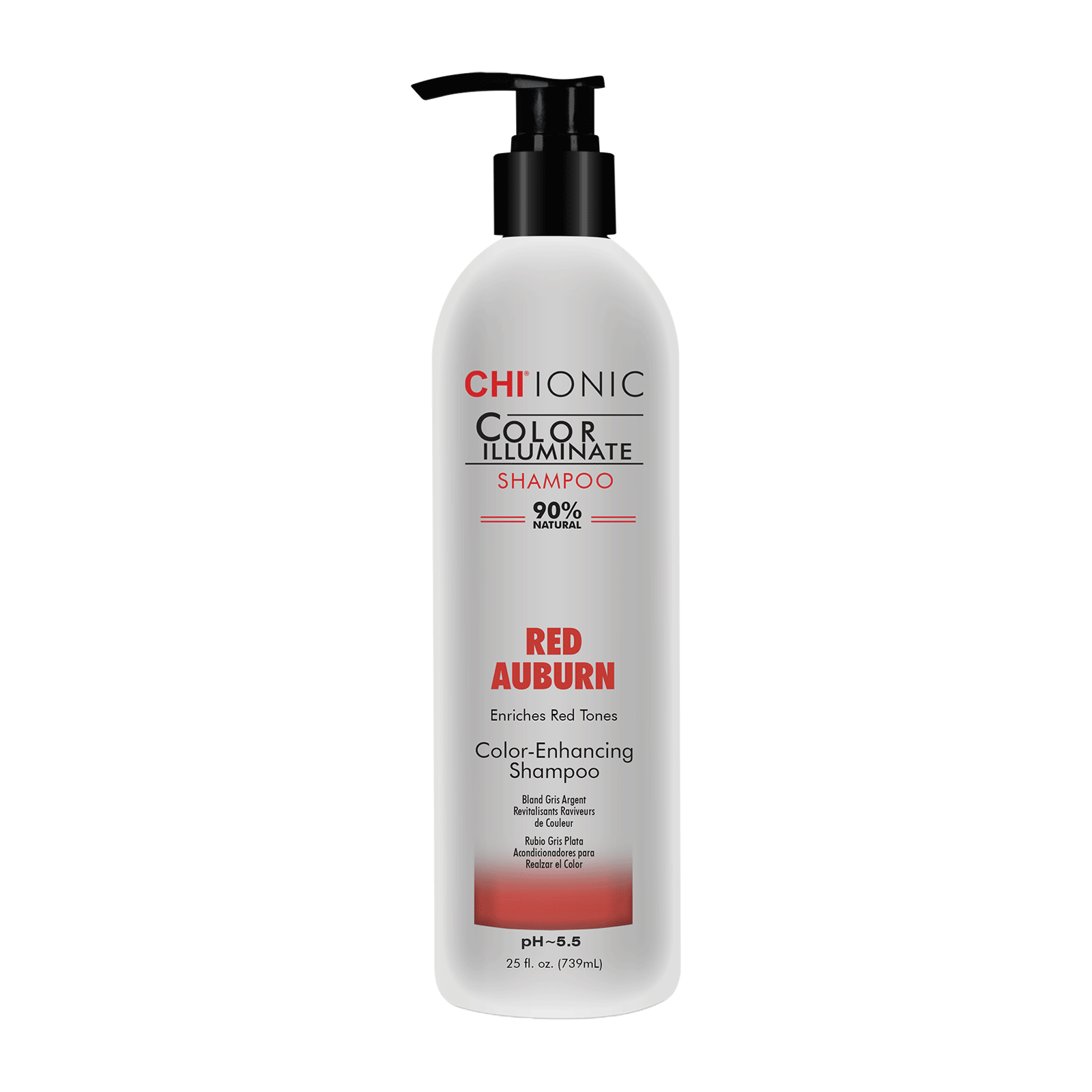 Chi, Ionic Color Illuminate, Paraben-Free, Hair Colour Shampoo, For Natural Hair Color & Color Treated Hair, Red Auburn, 739 ml