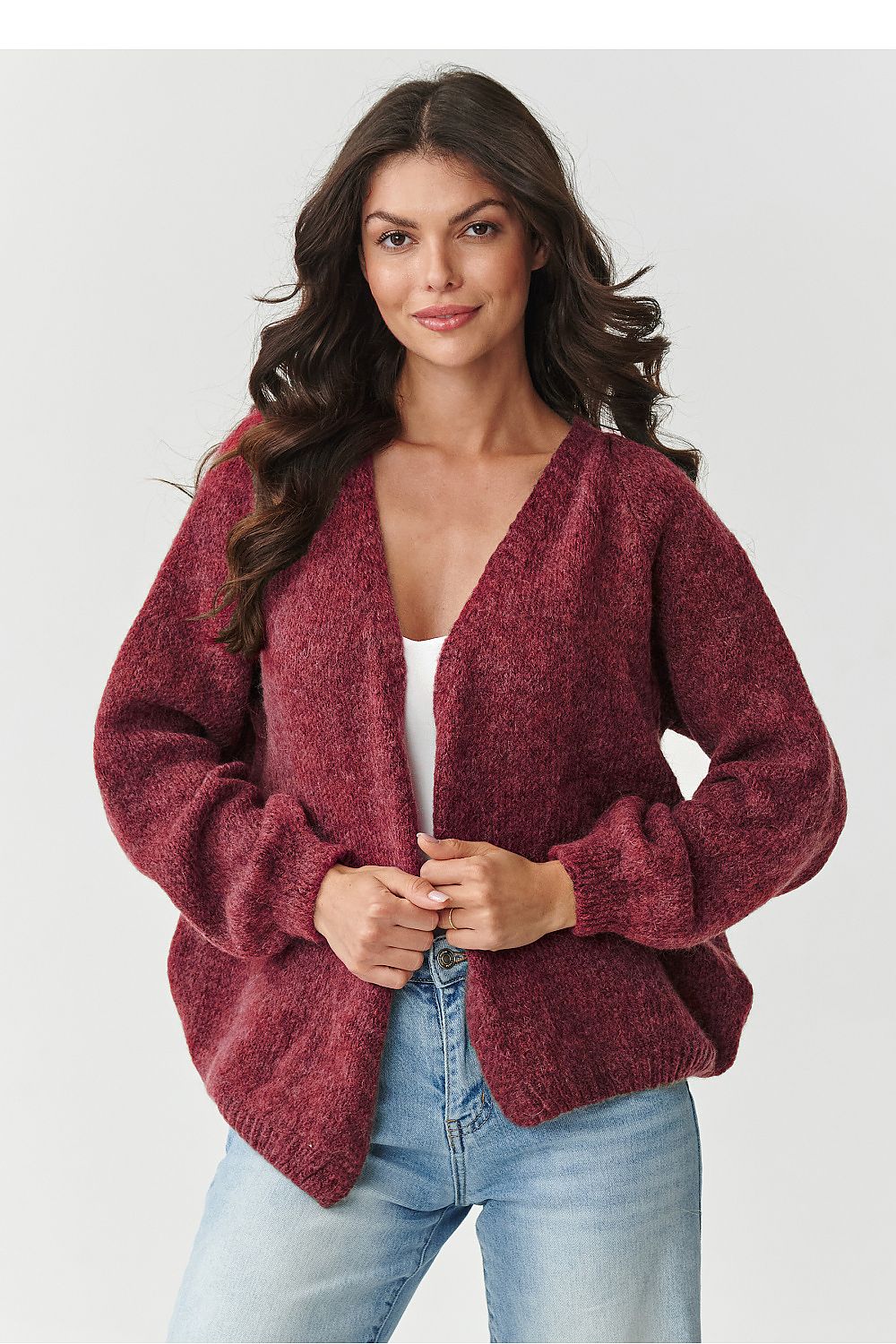 Cardigan model 217368 Makadamia