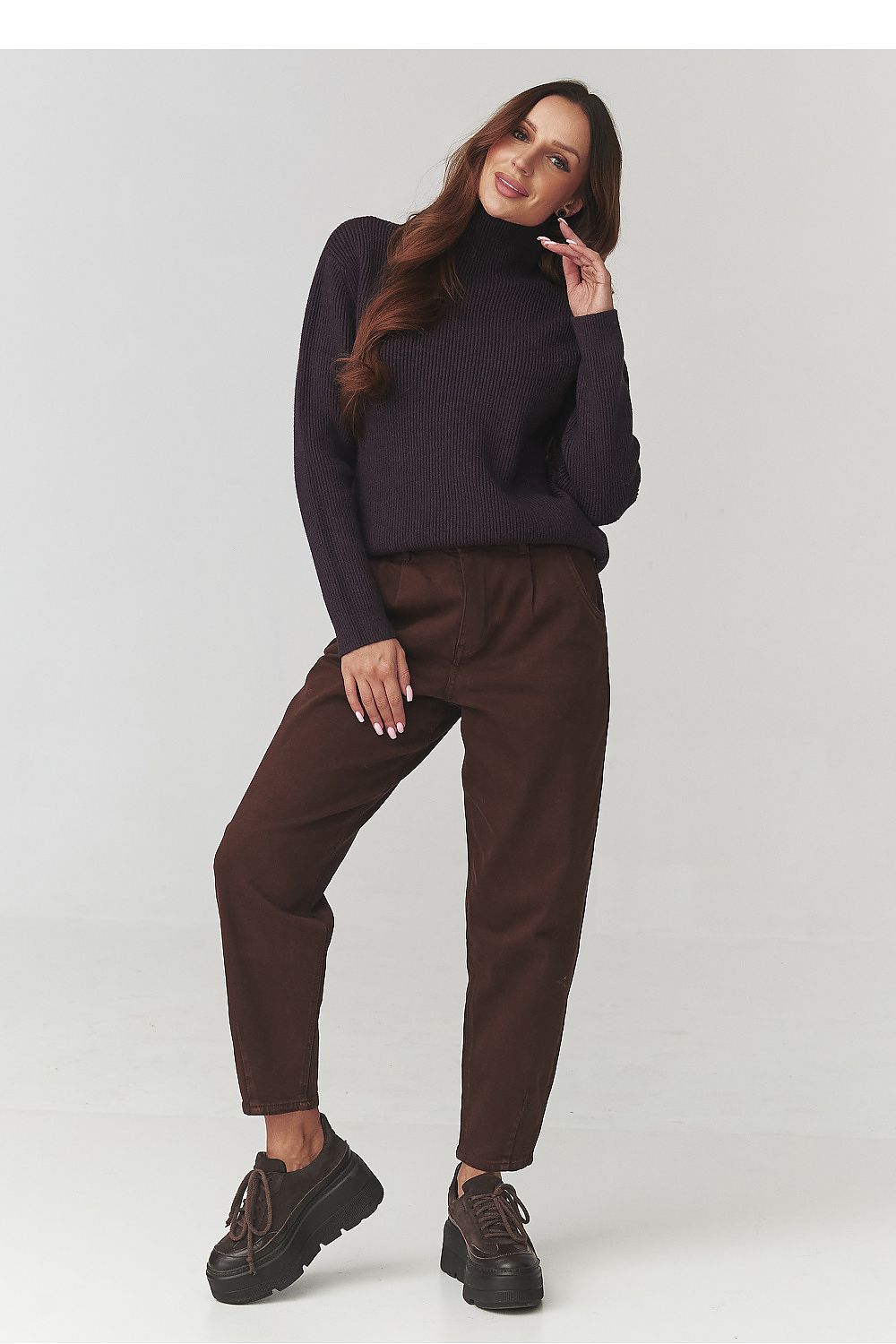 Turtleneck model 220773 Makadamia