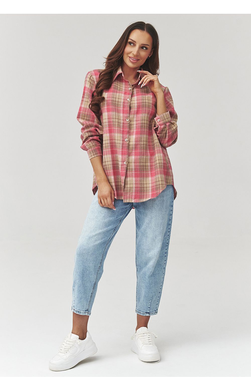 Long sleeve shirt model 223231 Makadamia