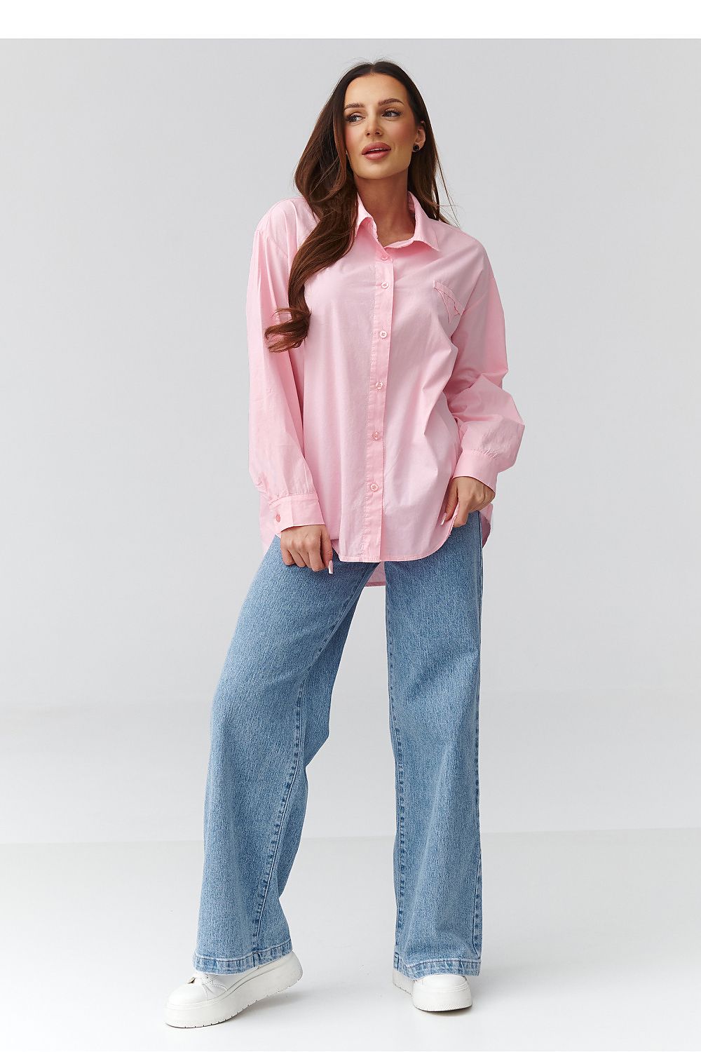 Long sleeve shirt model 224100 Makadamia