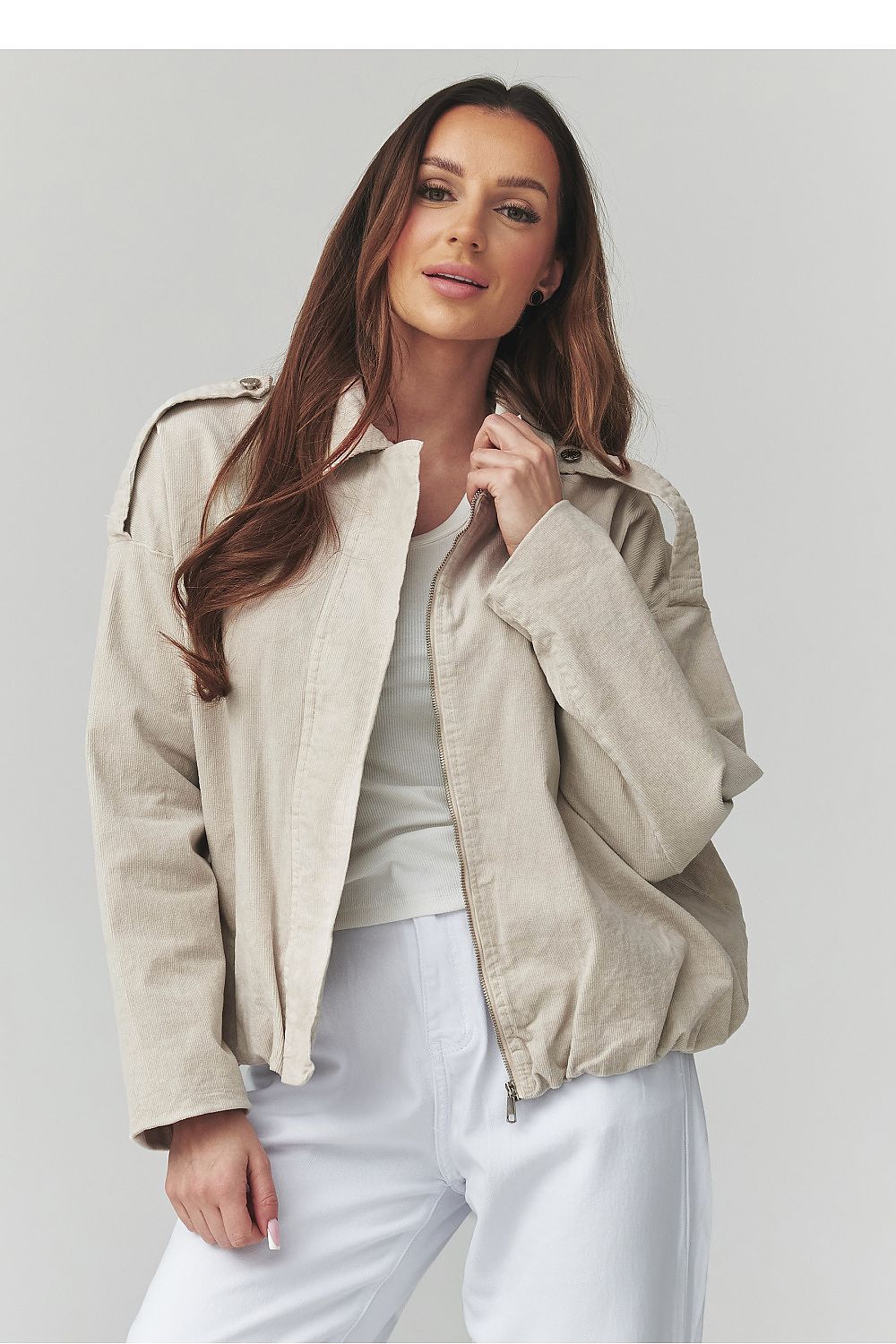 Corduroy jacket model 225692 Makadamia