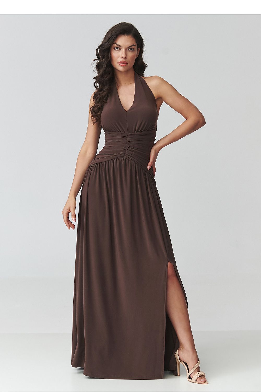 Long dress model 228322 Makadamia