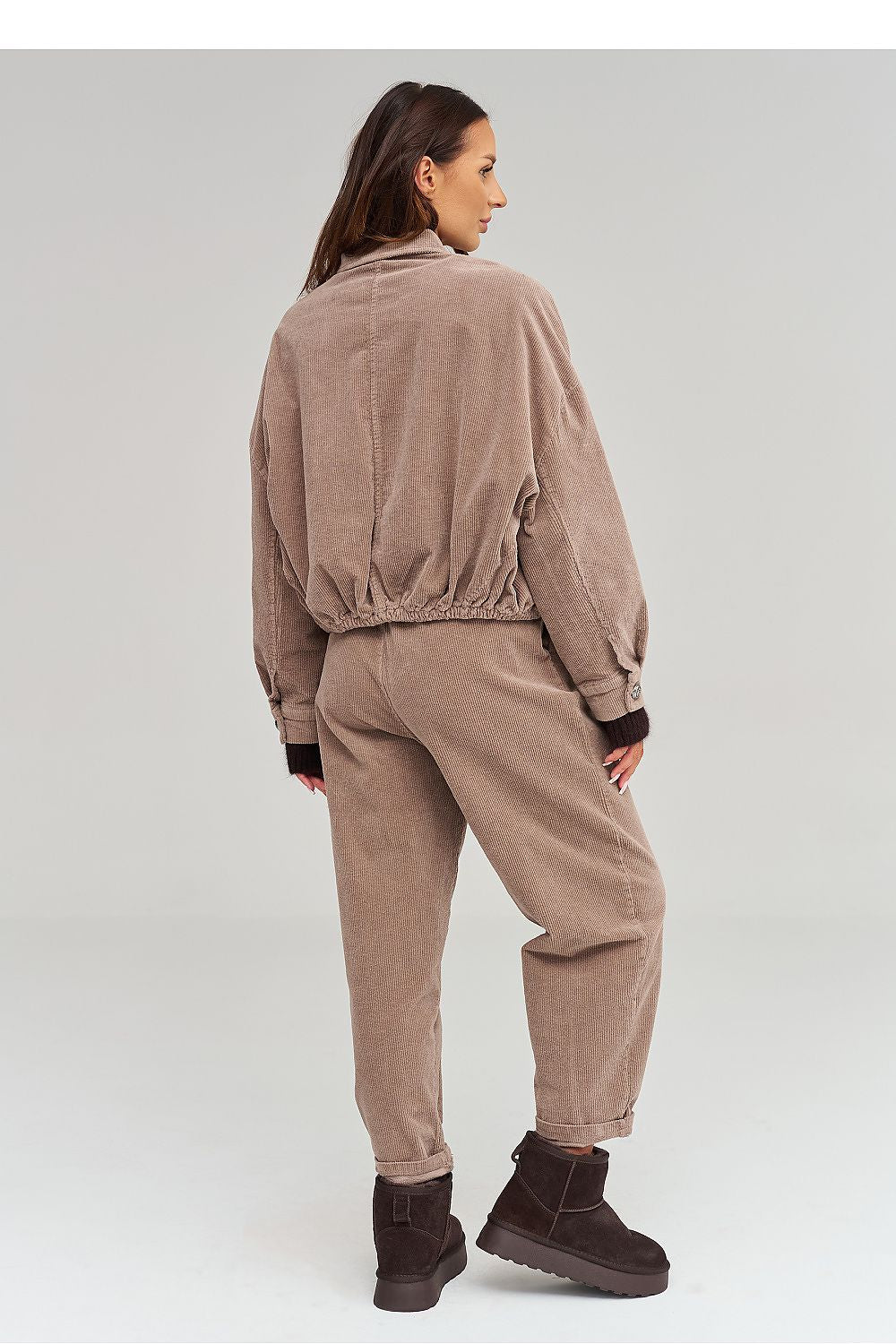 Corduroy jacket model 232012 Makadamia