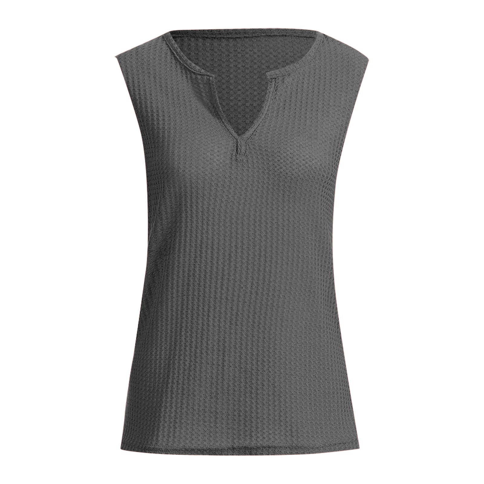 Plus Size Women's Waffle Casual Loose Vest