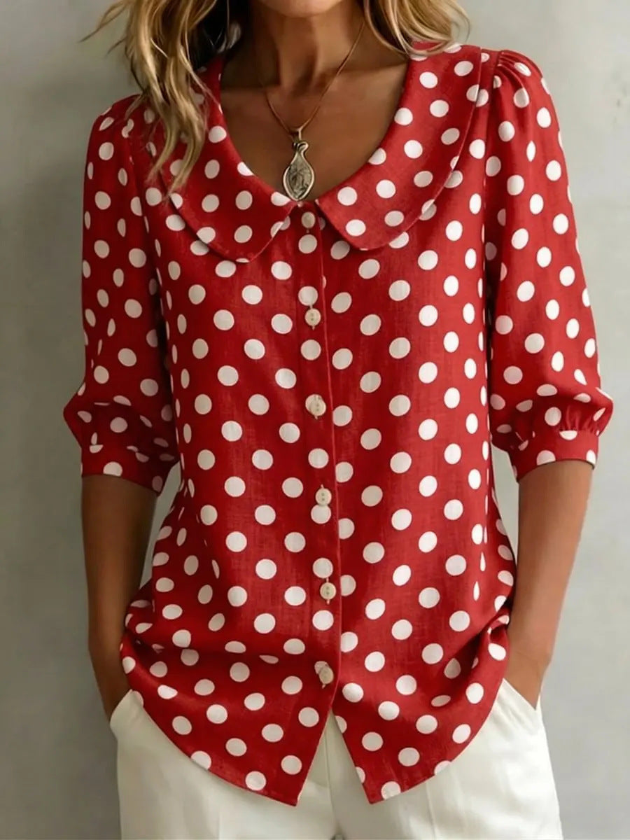 Retro Polka Dot Pattern Womens Shirt