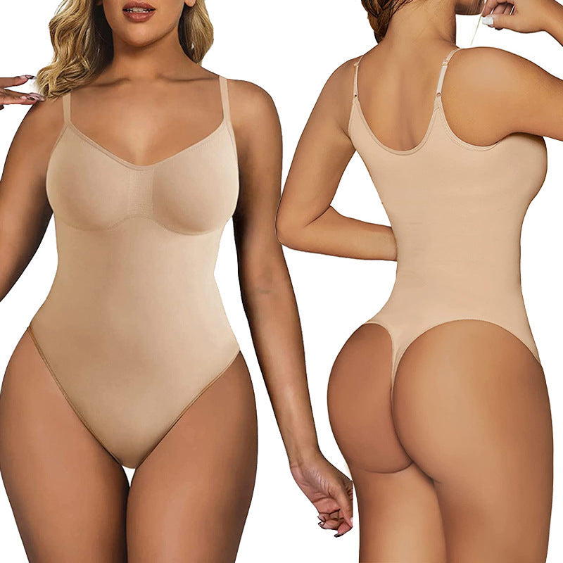 Tummy-control Butt-lifting Plus-size Thong Womens Suspender Jumpsuit