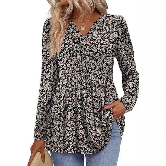 Womens Long-sleeve Autumn Blouse, Doll-style