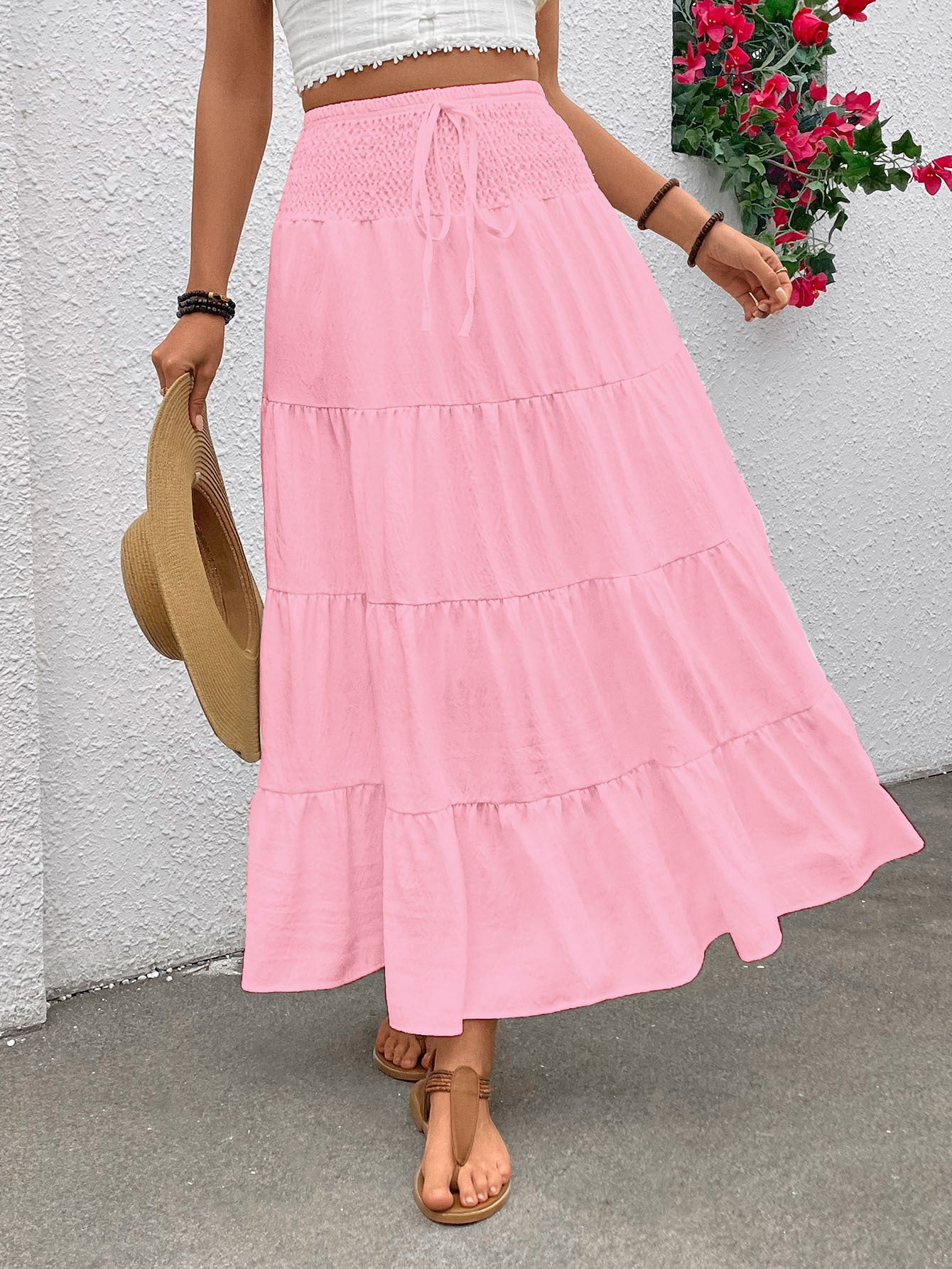 Autumn Stretch High-waisted Bohemian Casual Long Skirt