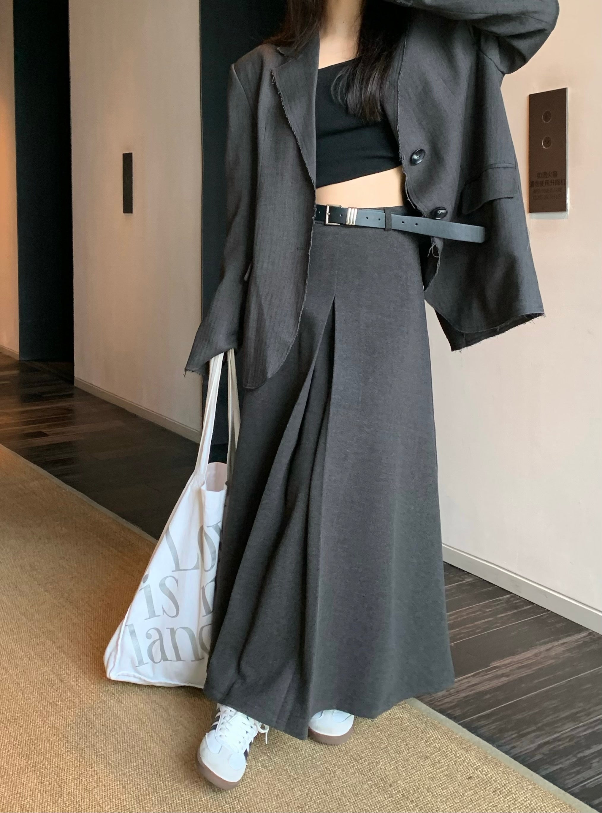 Thickened, Sanded Fabric Textured Skirt Autumn