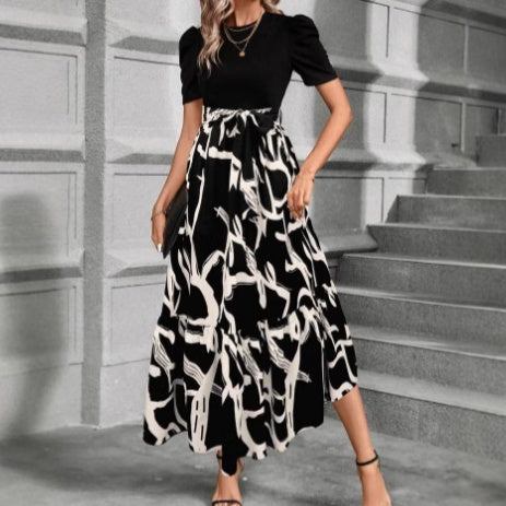 Womens SpringSummer Bestseller Floral Print Crew Neck Dress