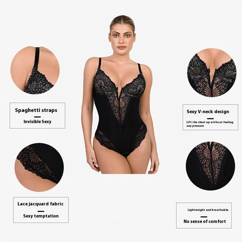 Women's Large Size Hip Lifting Corset Leotard