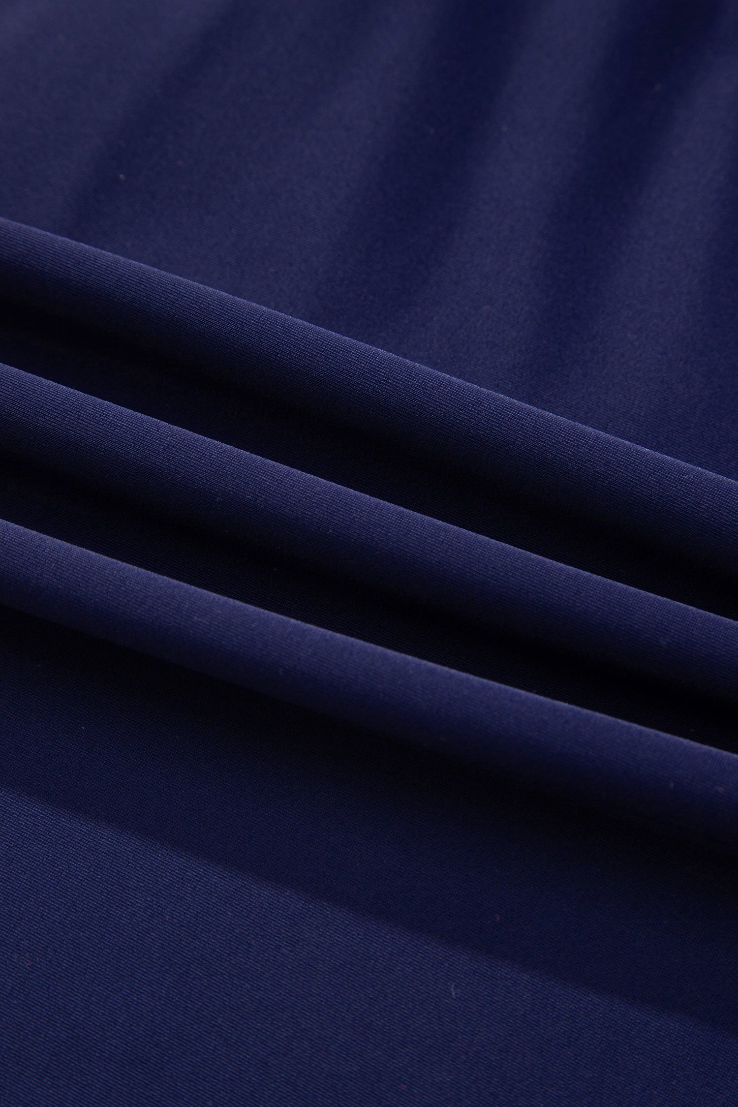 Navy Blue Contrast Edge Ruffled High Waist One Piece Swim Dress