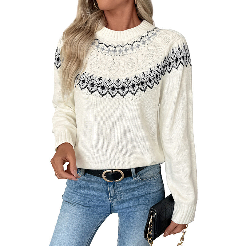 Loose Inner Wear Pullover Long Sleeve Round Neck Lift Sweaters Women's Clothing