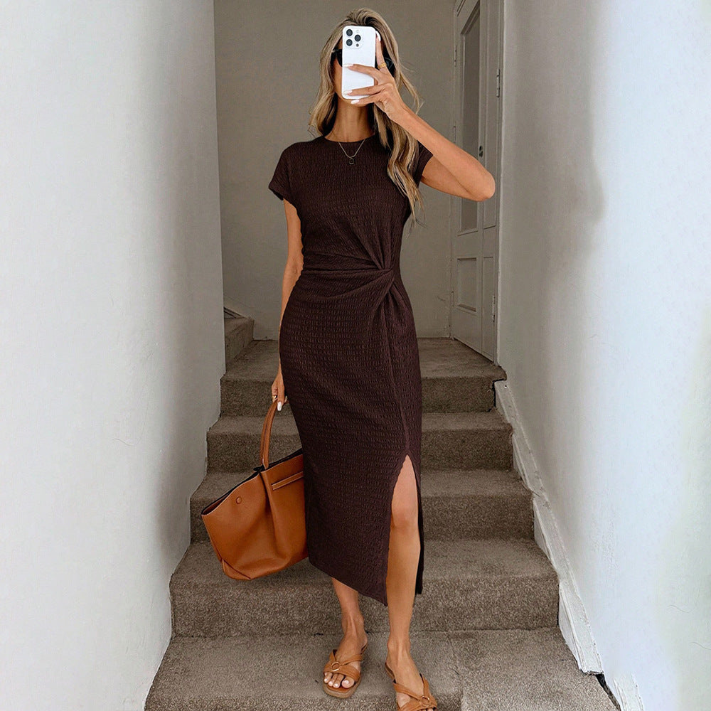 Slit Midi Dress For Womensophisticated And Elegant