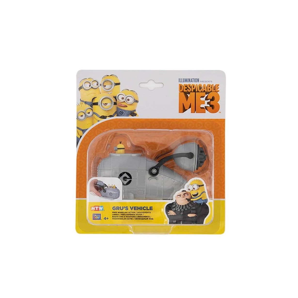 Despicable Me 3, Gru's Vehicle, Free Wheel Vehicles Asst, Collectible Figures, For Boys, 4+ years, 2 pcs