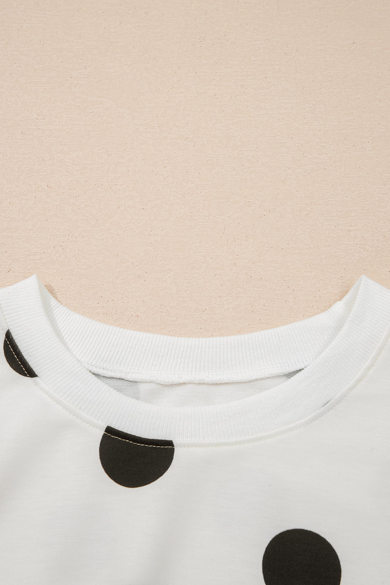 White Polka Dot Printed Long Sleeve Flared Mini Dress