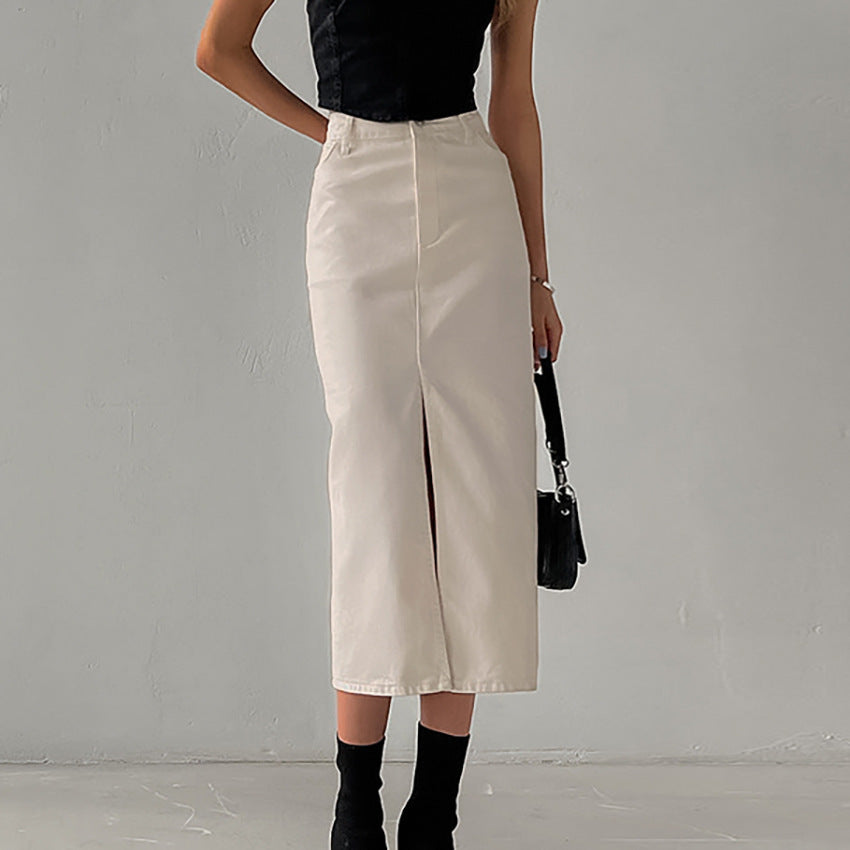 Women's Fashion Slimming Temperament High Waist Straight Skirt