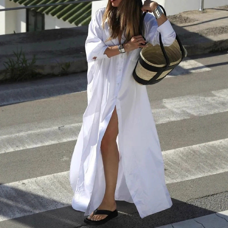 Casual Long-sleeve Shirt Dress