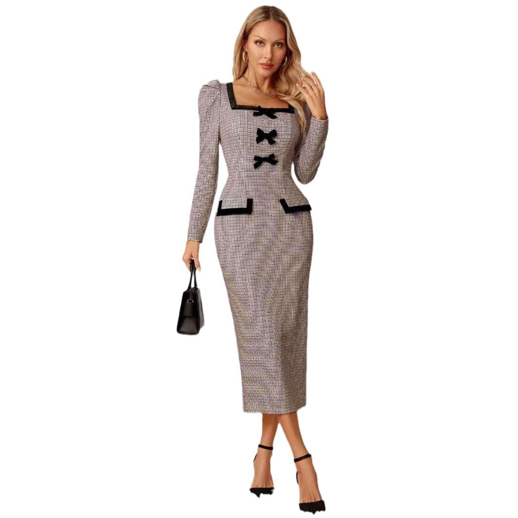 Women's Leisure Sophisticated Plaid Stretch Knit Dress