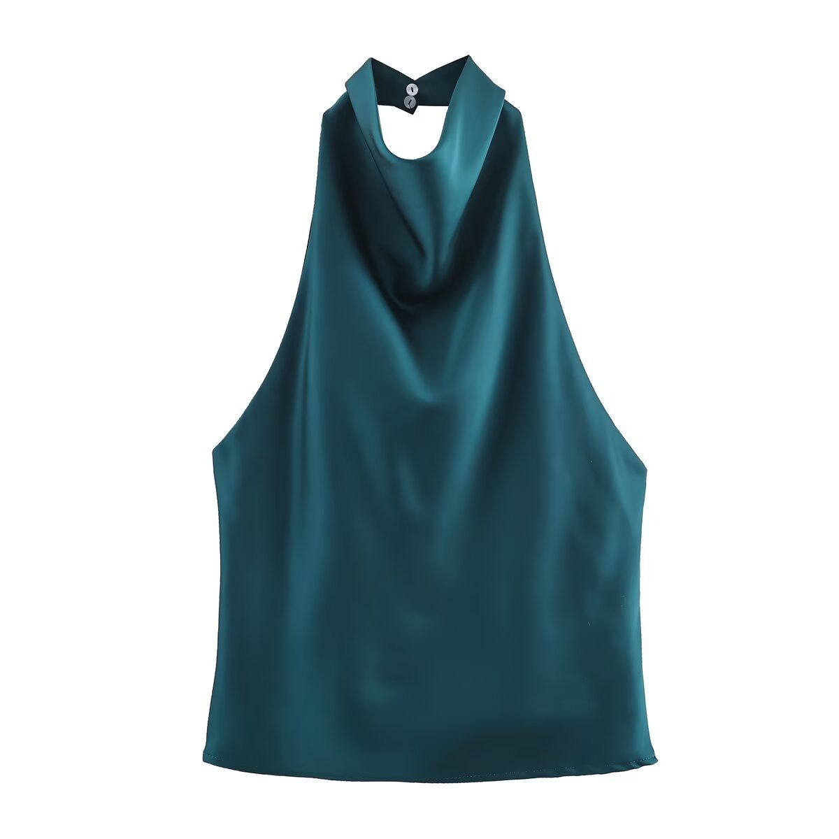 Stylish Silk-satin Textured Halterneck Camisole