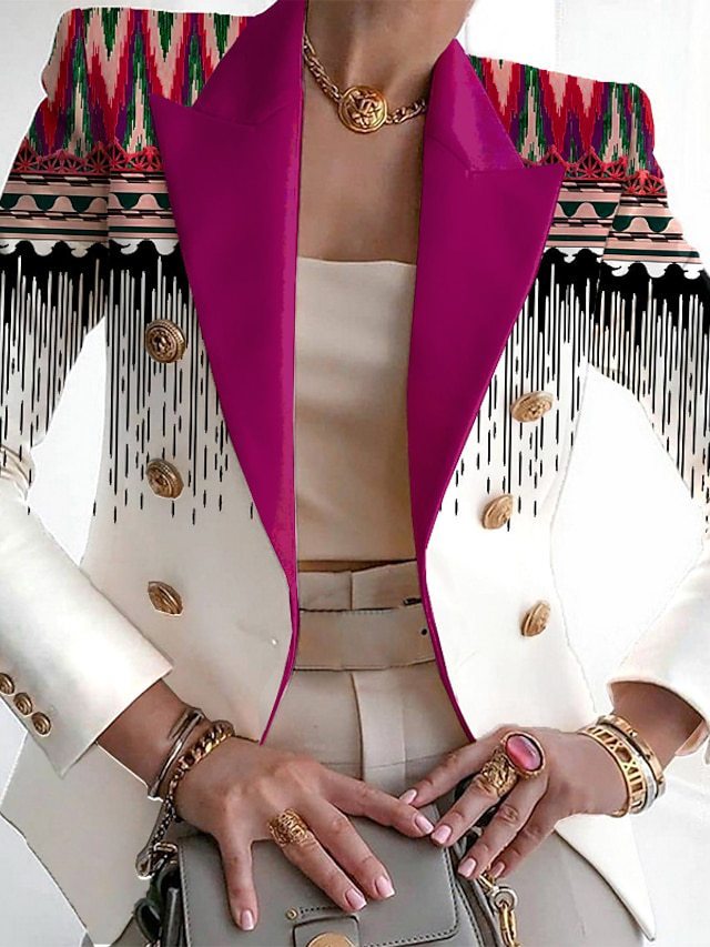 European And American Women's Clothing Fashion Printed Suit Slim Fit Small Suit