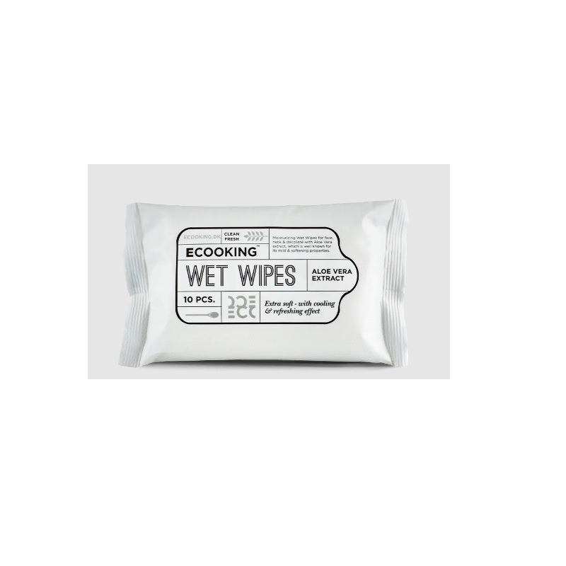 Ecooking, Ecooking, Aloe Vera Extract, Cleansing Wipes, For Face, 10 pcs