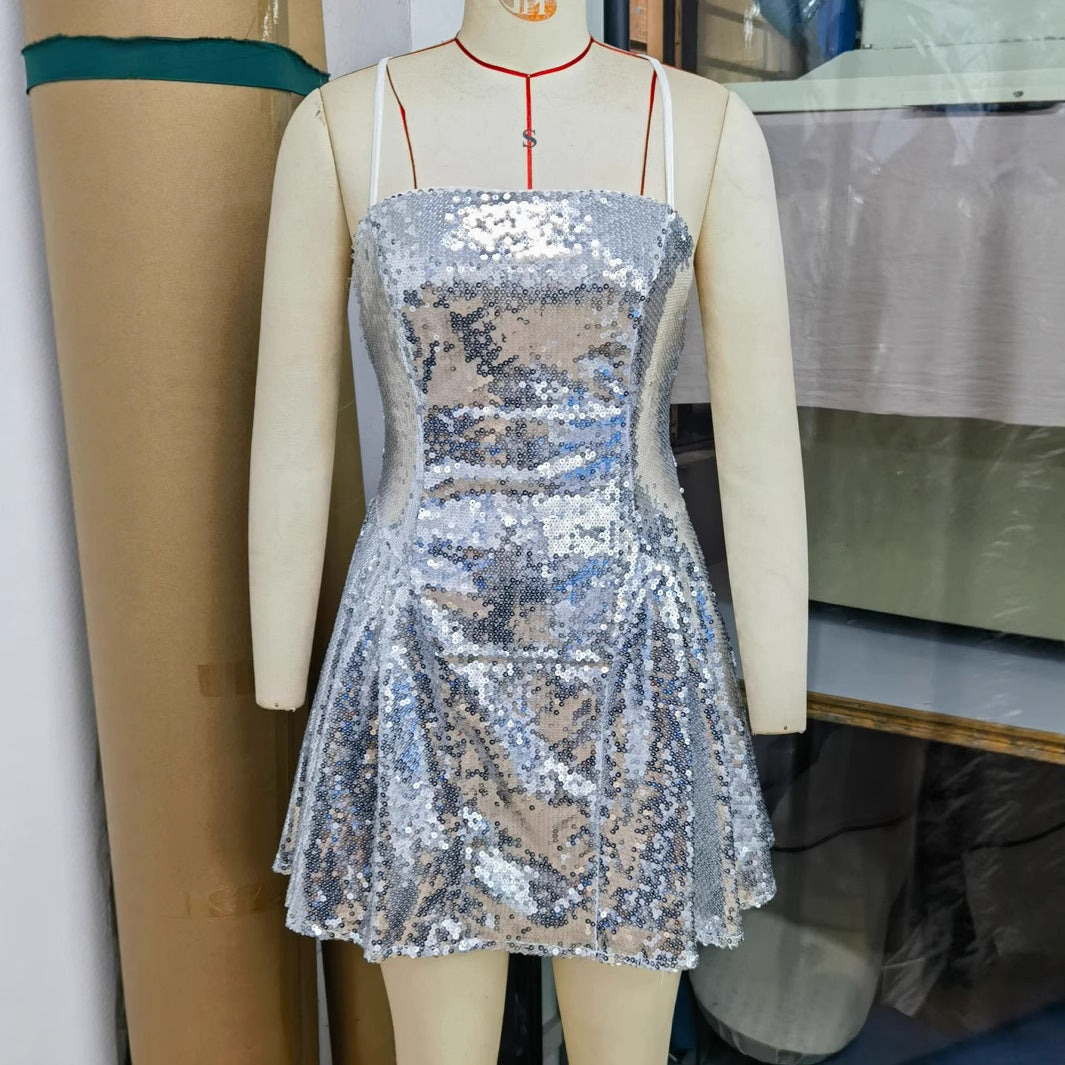 Fashionable And Sexy Sequin Womens Slip Dress