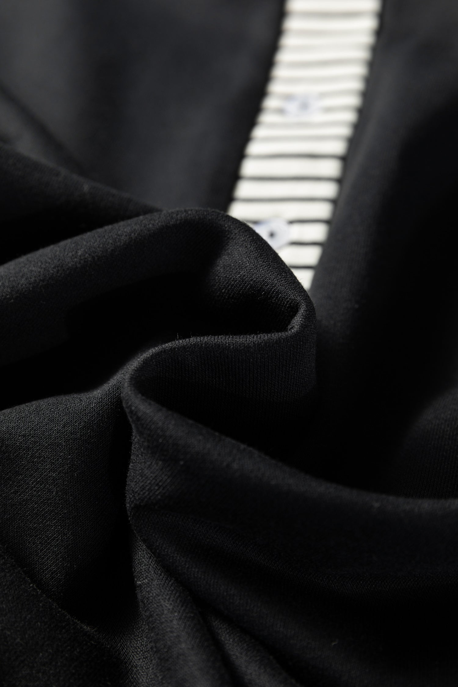 Black Plus Size Striped Cuffs Polo Collar Patchwork Long Sleeve Ruffle Hem Dress