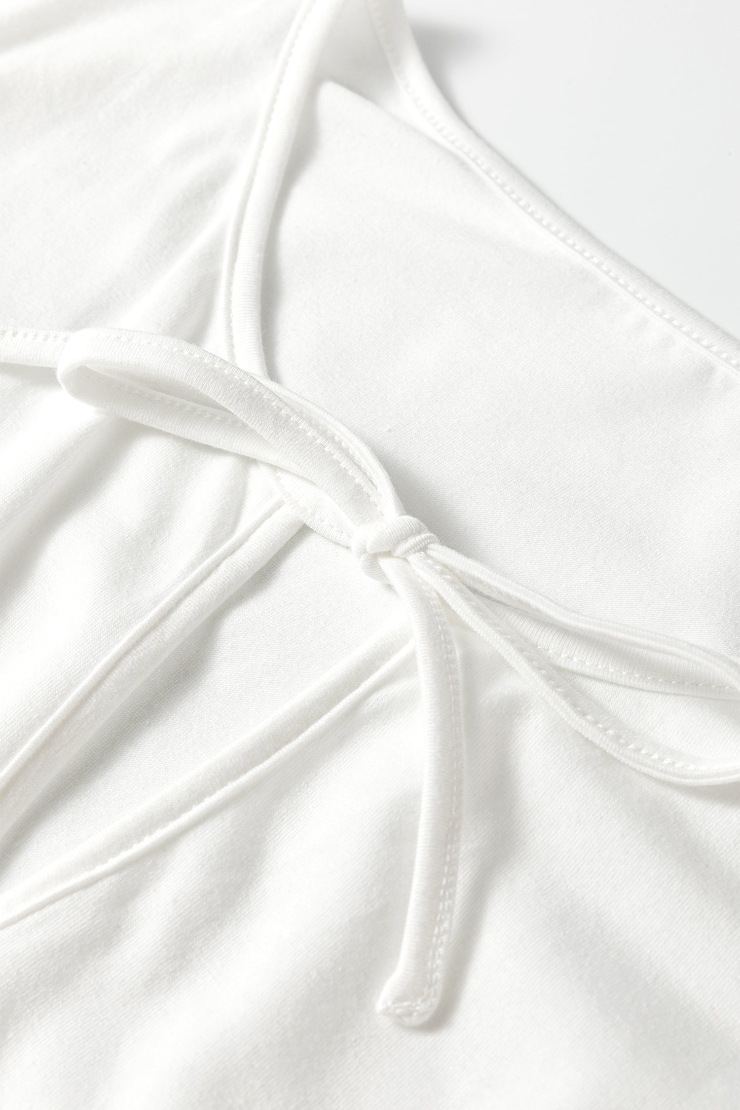 White Plus Size Solid Color Bow Tie Peplum Tank Top