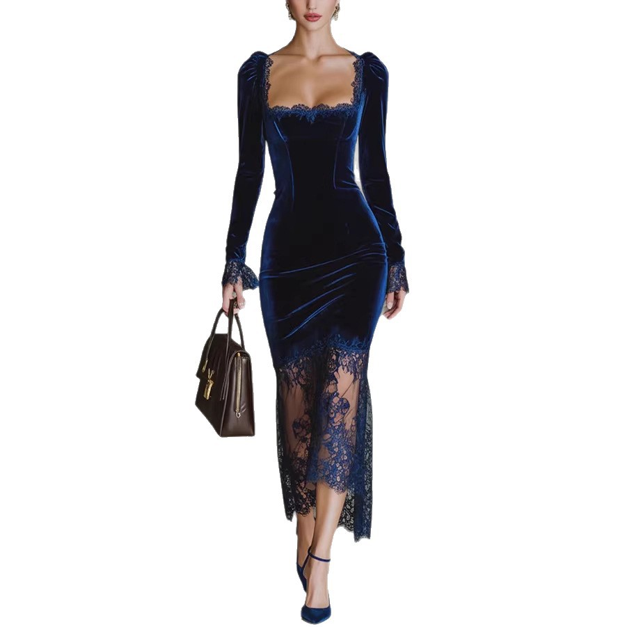 Women's Elegant French-style Lace Cocktail Dress