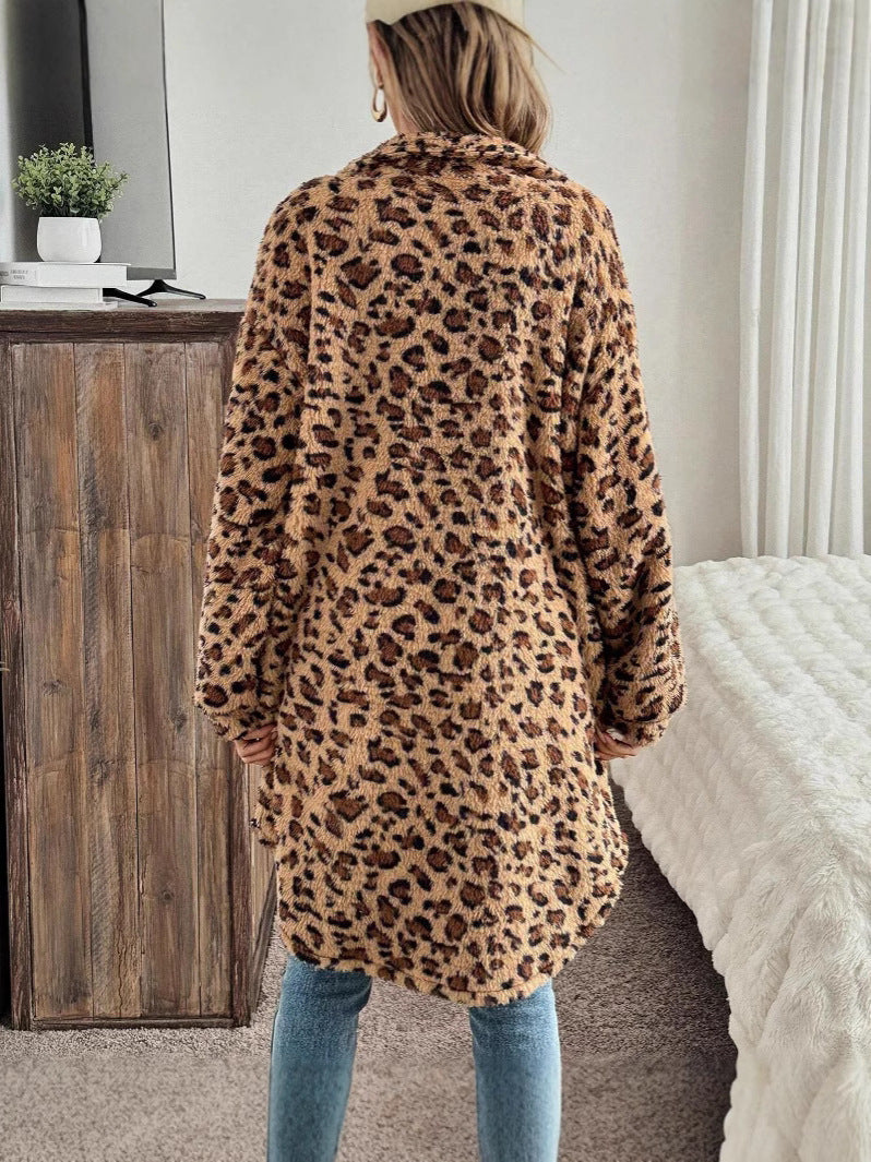 Double-sided Plush Casual Cardigan Long Coat For Women