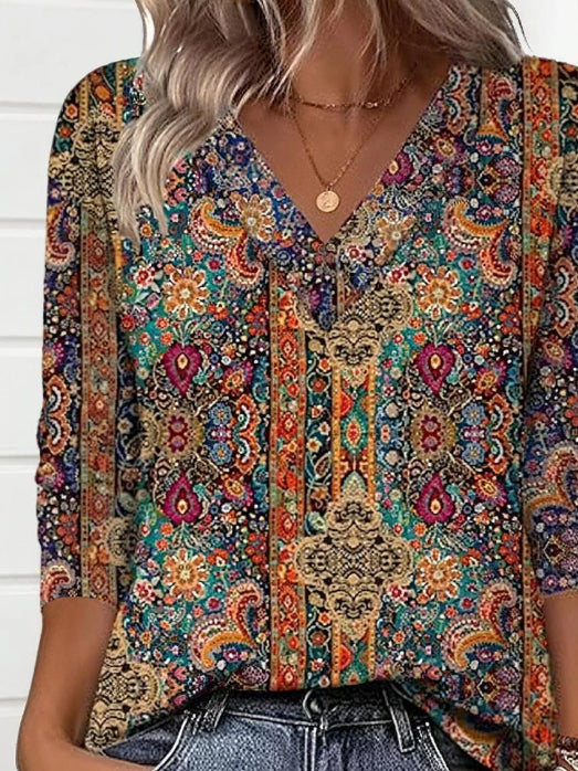 Special V-Neck Long Sleeve Top