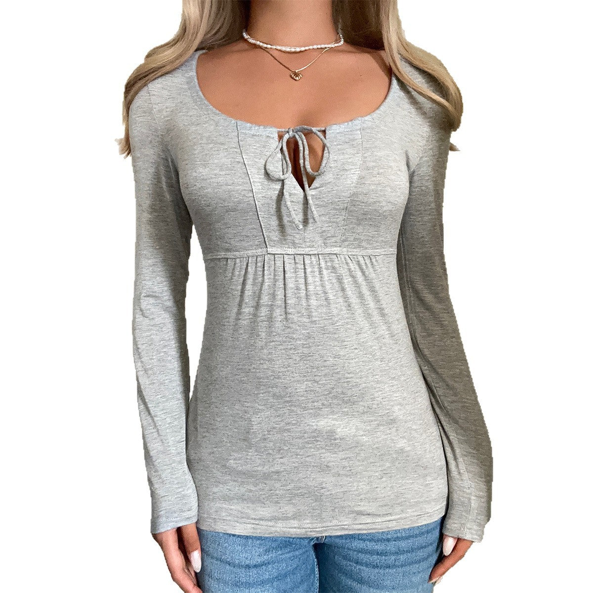 Versatile Long-sleeved Base Layer T-shirt Women's Clothing