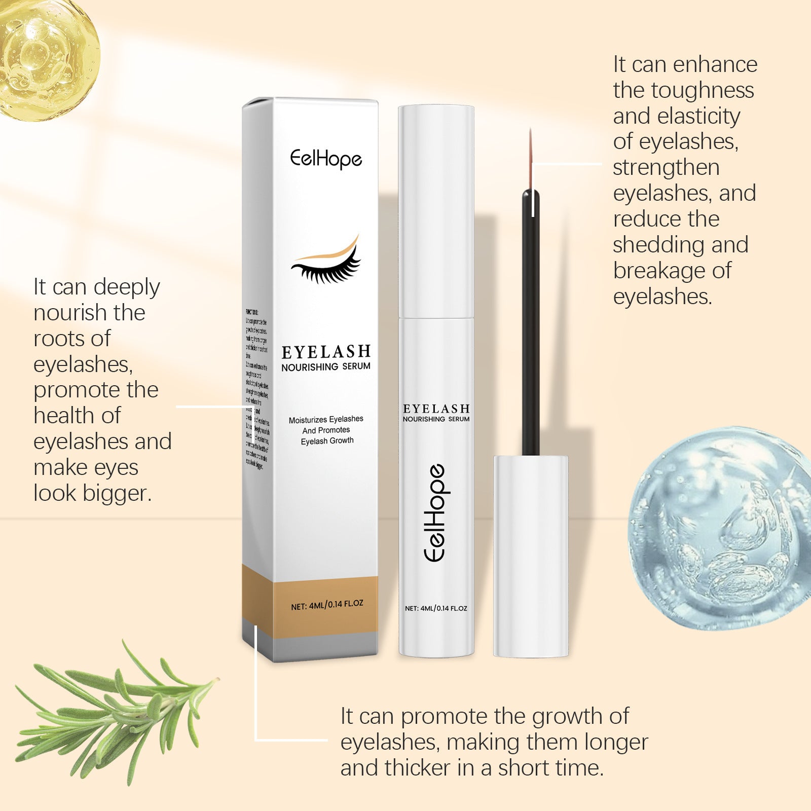 Eyelashe Gentle Moisturizing Black Long