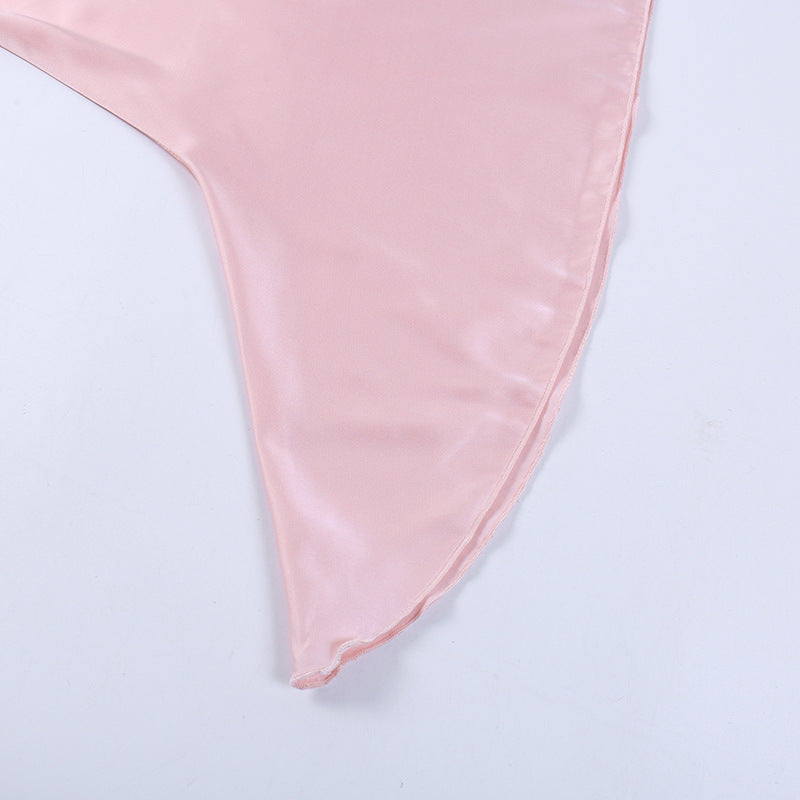 Deep V-neck Suspender Dress With European And American Style