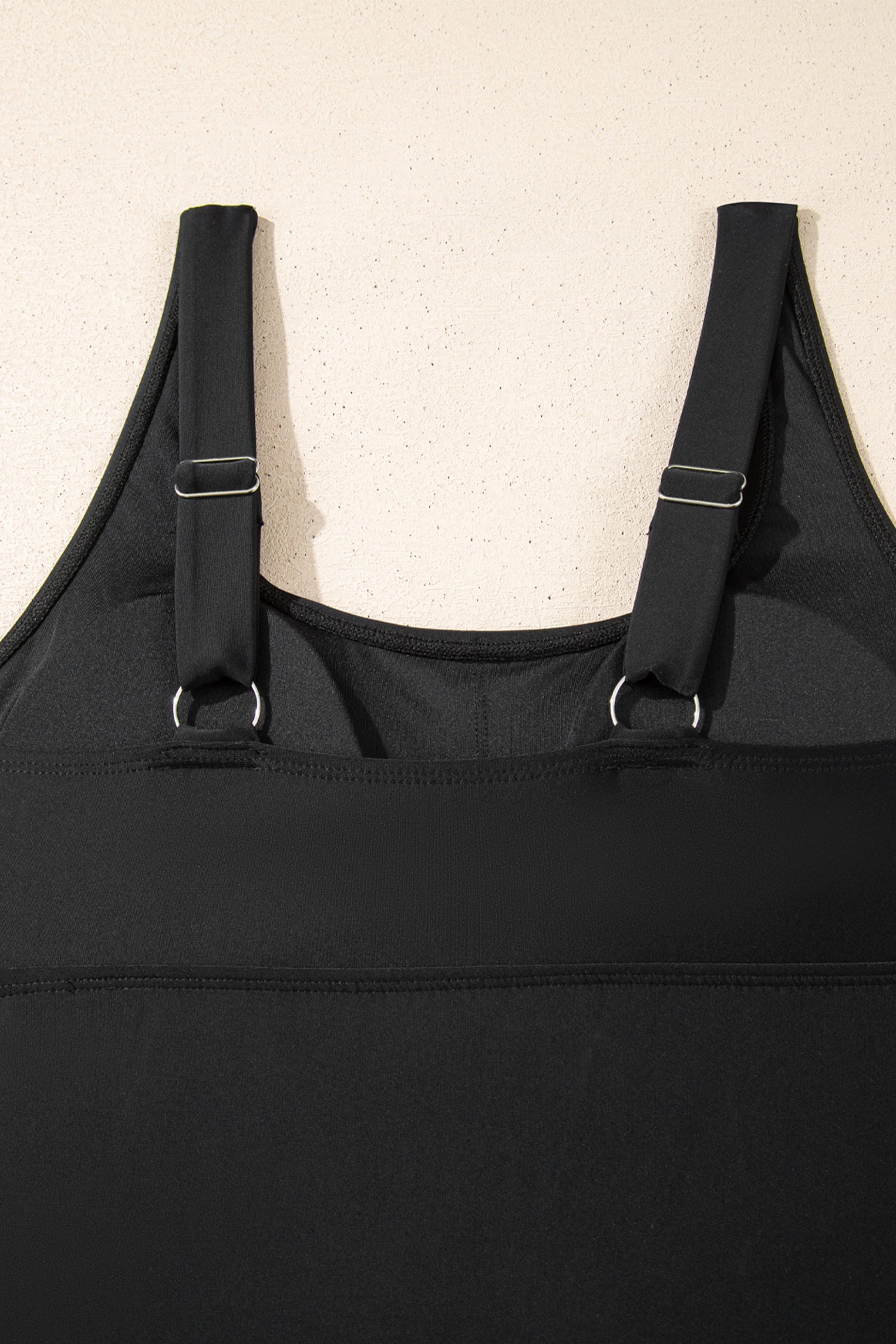 Black Scoop Neck Adjustable Tankini and Matching Skort Bathing Suit