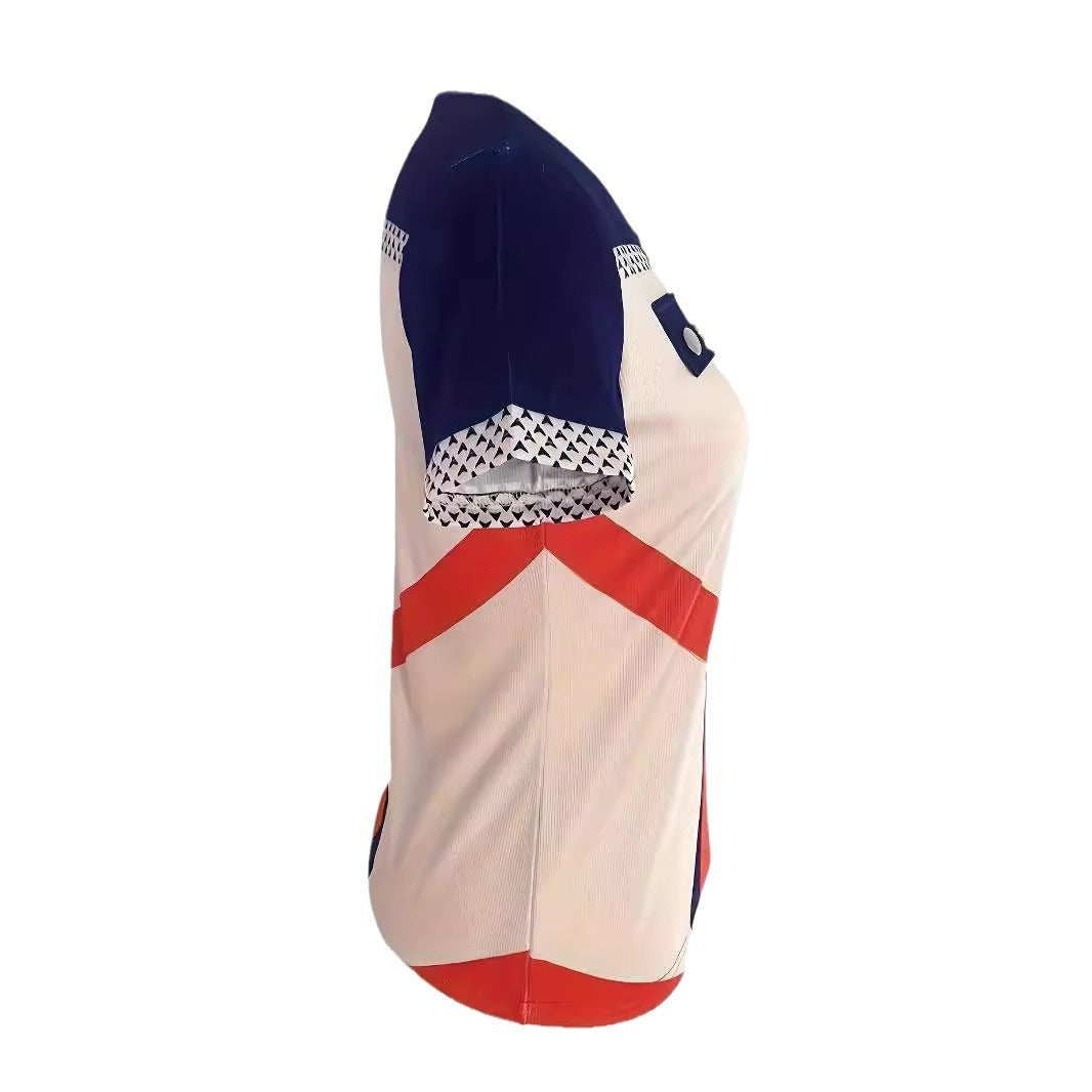Womens Fashionable Printed Slim-Fit Zip-Up T-Shirt