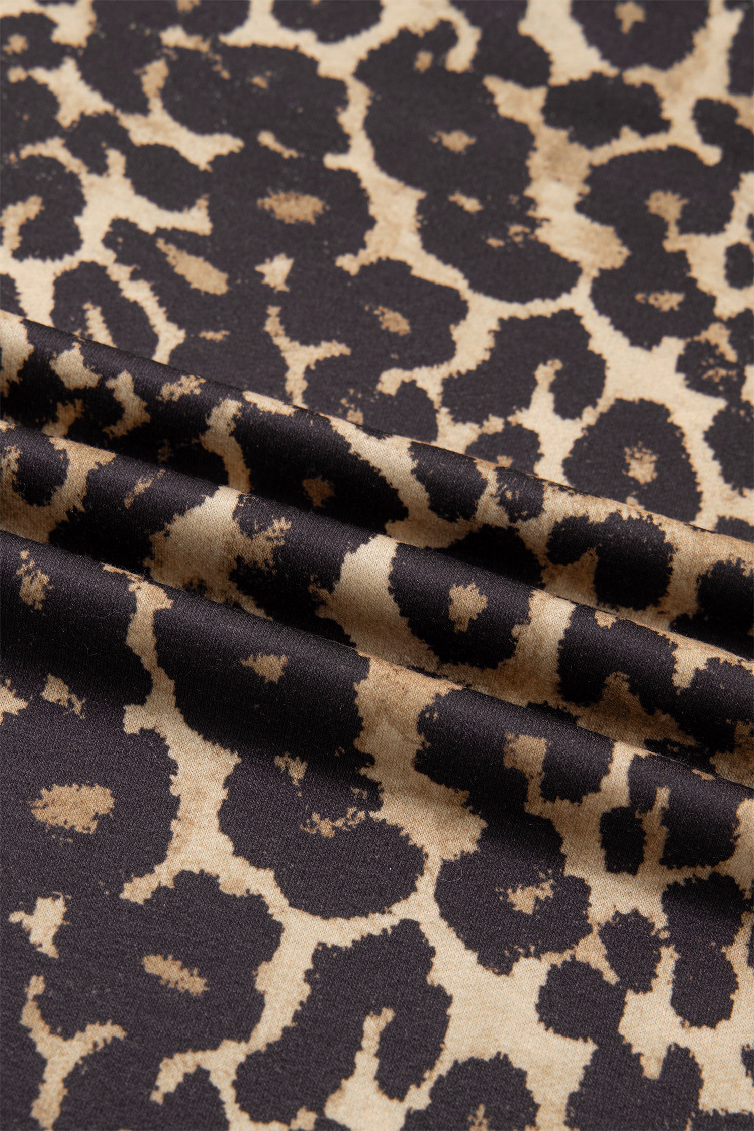 Apricot Leopard Print Contrast Varsity Striped Detail Loose T Shirt Dress