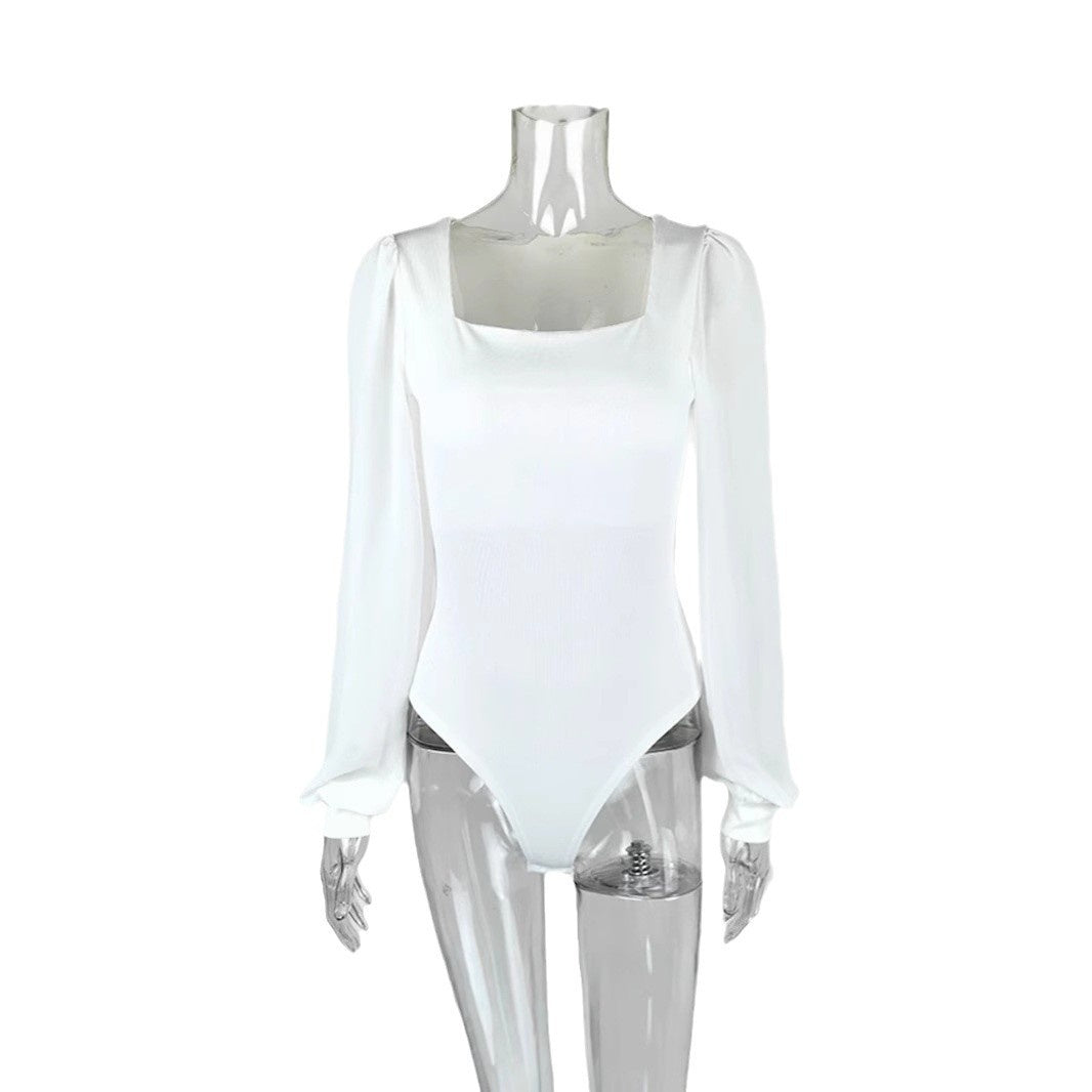 Women's Chiffon Jumpsuit With Lantern Sleeves