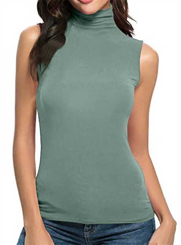 High-neck Slim-fit Sleeveless Casual Vest