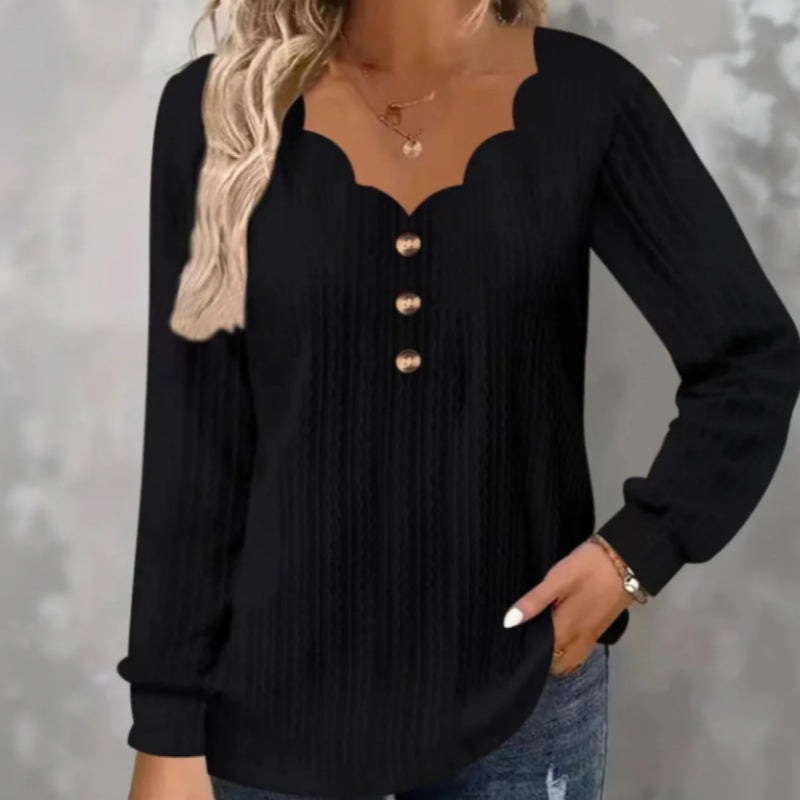 Simple Long Sleeve Plain Top