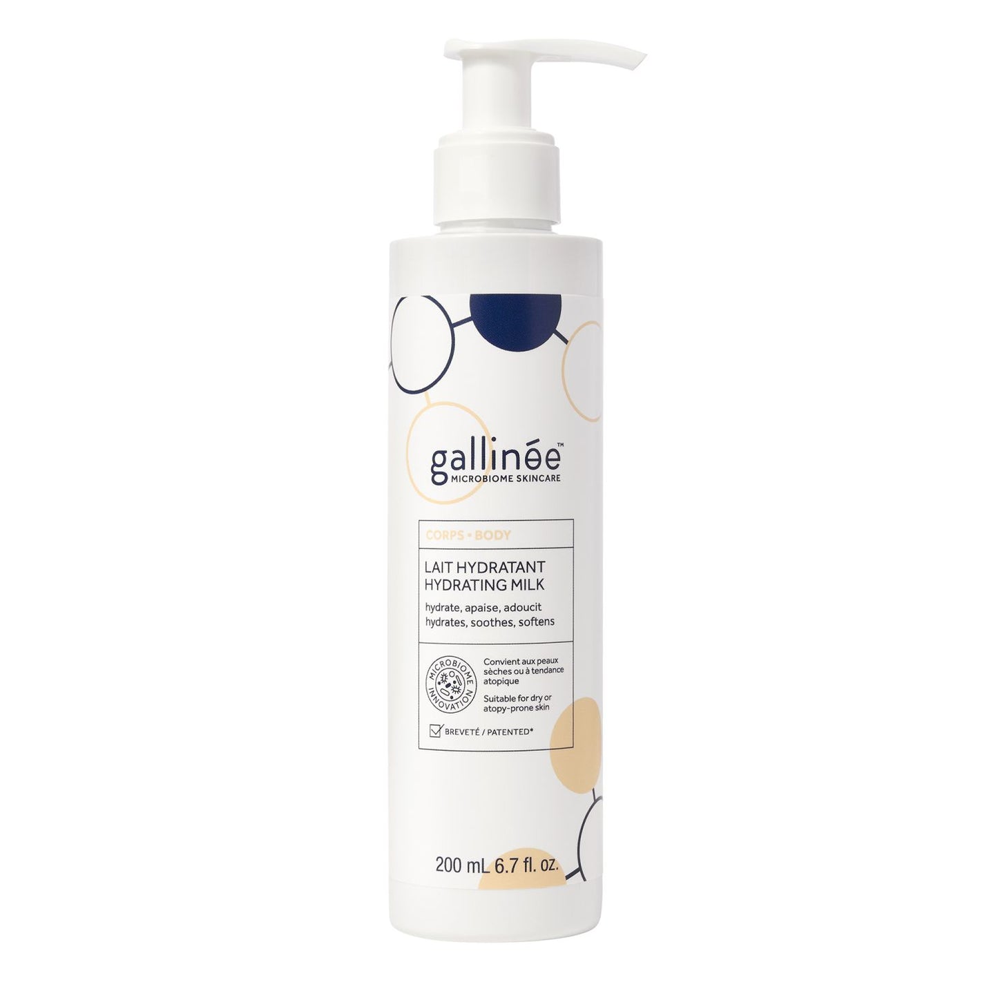 Gallinee, Body Care, Prebiotics & Probiotics & Postbiotics, Hydrating, Body Milk, 200 ml