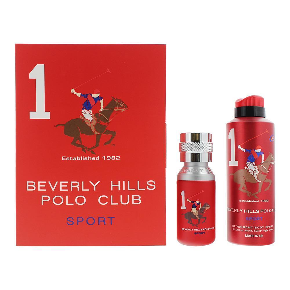 Gift Set Beverly Hills Polo Club: 1982 - Sport 1, Eau De Toilette, For Men, 50 ml + 1982 - Sport 1, Anti-Perspirant, Deodorant Spray, For Men, 175 ml