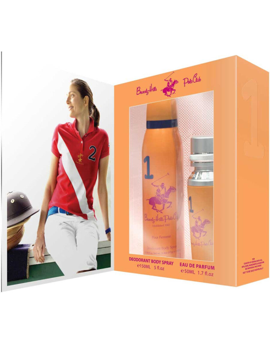 Gift Set Beverly Hills Polo Club: 1982 - Sport 1, Eau De Parfum, For Women, 50 ml + 1982 - Sport 1, Anti-Perspirant, Deodorant Spray, For Women, 150 ml